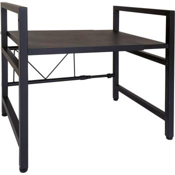Estante Organizador de Cocina Regulable Negro de Acero para Microondas Holmios