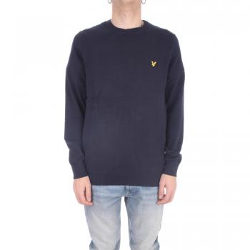 Lyle & Scott Men's Cotton Crew Neck Jumper - Navy, Size Small