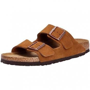 Birkenstock Arizona SFB Suede Sandals for Men and Women - Brown Size 44 EU