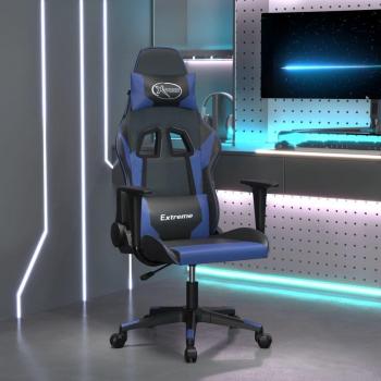 Silla gaming cuero sintético negro y azul vidaXL