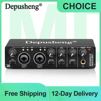 Depusheng MD22 Professional Audio Interface Sound Card with Electric Guitar Monitoring