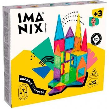 Imanix Classic 32 Piezas - Set de Castillos de Arena con accesorios para jugar en la playa, fabricado en plástico resistente y seguro para niños, incluye moldes de diferentes formas y colores vibrantes