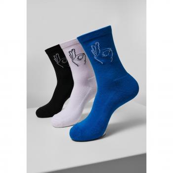 Mister Tee Unisex Salty 3-Pack Socks (Black/White/Blue)