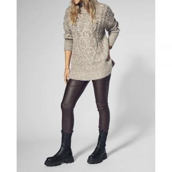 Jersey Only Sage Trenzado para Mujer Marrón