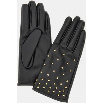 Guess Maranta Guantes Con Tachuelas Negro - Diseño exclusivo con detalles dorados ¡Atrévete a brillar!