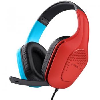 Auriculares Gaming Trust GXT 416S Zirox con Micrófono, Jack 3.5mm, Color Azul y Rojo