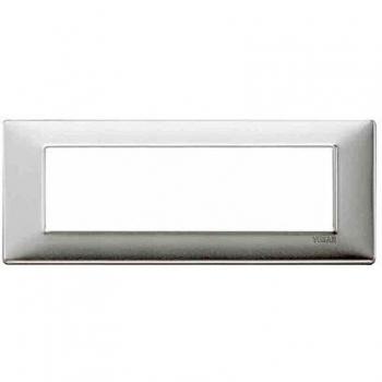 Placa Plana 7 Módulos Metalizada en Aluminio Cepillado Vimar 14657.81