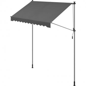 Toldo Manual Retráctil Regulable en Altura 250 x 120 cm Gris Antracita