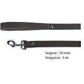 Correa de Cuero Doble para Perro - 1 m de Largo y 2,5 cm de Ancho - Color Marrón