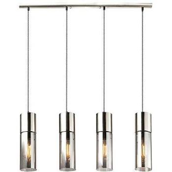 Lámpara colgante de techo en cristal cilindro humo para salón y comedor Globo 21000-4HN