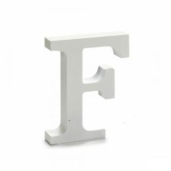Pincello Letra F Madera Blanco - 2 x 16 x 14,5 cm - 24 Unidades - Almacenamiento de Joyas