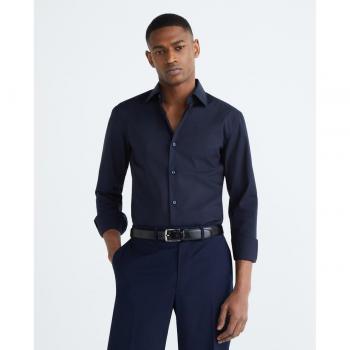 BOSS Slim Fit Stretch Poplin Dress Shirt in Dark Blue, Size 43