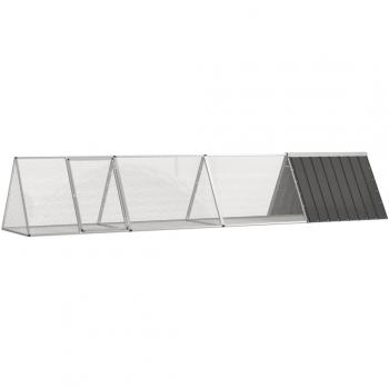 Anthracite Galvanized Steel Rabbit Cage 403.5x80.5x71 cm