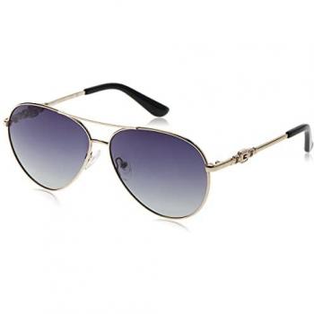Guess Elegant and Refined Pilot Sunglasses with Polarized Lenses, Yellow, Female, Size: 58 MM