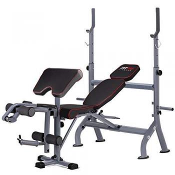 FITFIU Fitness BP-20 -Banco de Musculacion Press de Banca Multifunción entrenamiento pesas, Banco de Ejercicios ajustable en 4 niveles para Abdominales, Pectorales, Espalda, Bíceps, Hombros y Piernas