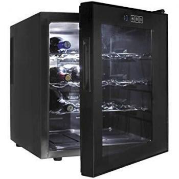 Lacor - 69186 - Armario refrigerador 16 Botellas Black Line 70w 46Litros