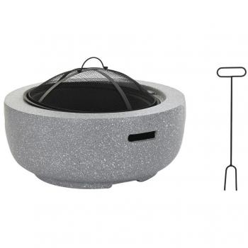 Brasero DKD Home Decor Negro Gris Metal Fibra de Vidrio 60 x 60 x 33 cm
