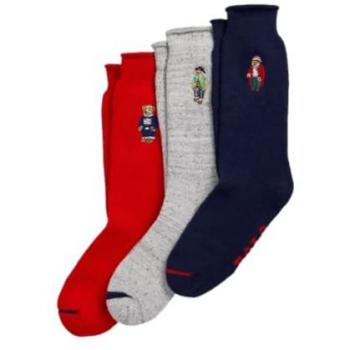 Polo Ralph Lauren Men's Multi-Color Bear Socks Gift Set (3-Pack)