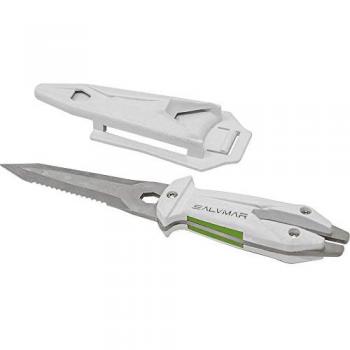 Cuchillo de Buceo Salvimar Goemon Blanco, 19,5 cm, Unisex Adulto