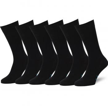 Easton Marlowe 6 PR Calcetines Lisos Negros Hombre Mujer, Algodón Peinado - 6pk #3-6, Negro - 39-42 talla de calzado UE