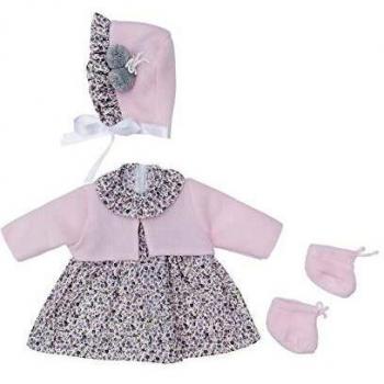 ASIVIL Vestido Muñeca 46 cm. Flores Grises Chaqueta Rosa 3183470