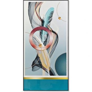 Cuadro decorativo de aluminio con diseño de plumas - DKD Home Decor, 80 x 3 x 160 cm