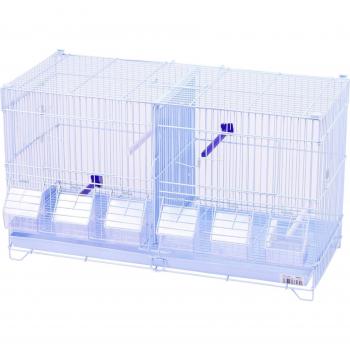 Jaula metálica de criar para pájaros con 2 comederos / 6 comederos mediana y pequeña