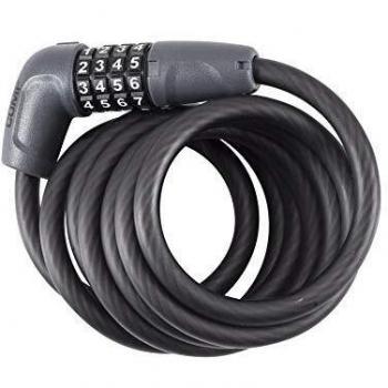 Bontrager Comp Combo - Candado de Cable para Bicicleta, Color Negro