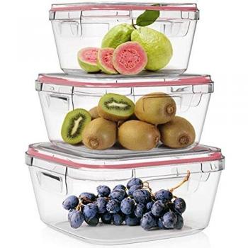Home Fleek - Envases de Vidrio Cuadrado para Alimentos | Herméticos | Sin BPA