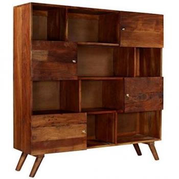 Aparador Alto de Madera Maciza Recuperada 150x40x152 cm