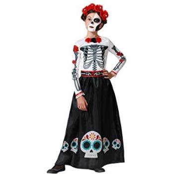 Disfraz Infantil Niña Esqueleto con Rosas para Halloween y Carnaval