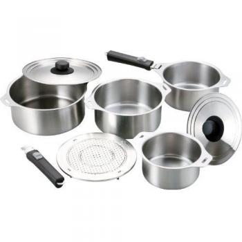 4-piezas con una mesa de vapor-EM 8283 tres manejar golondrina extra?ble olla