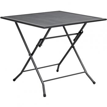 Folding Anthracite Steel Mesh Table 31.5x31.5x28.3