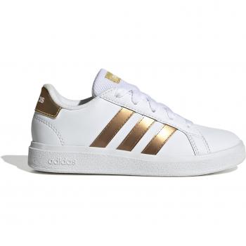 Adidas Grand Court 2.0 White Children's Sustainable Lace-Up Sneakers