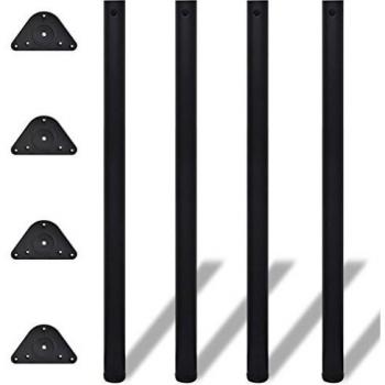 vidaXL 4 Height Adjustable Table Legs Black 1100 mm