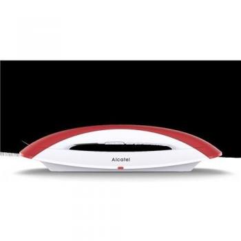 Teléfono Inalámbrico DECT Alcatel Smile con Manos Libres, Diseño Rojo y Blanco