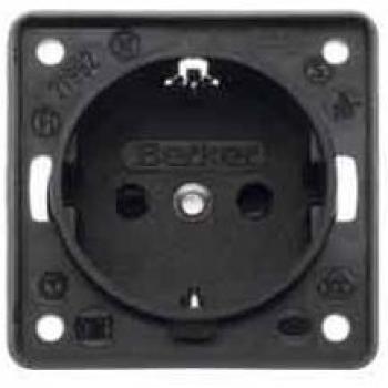 Berker Integro Anthracite Schuko Socket Outlet with Terminal Connections