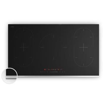 Placa de Inducción Klarstein Verosteel 90cm - 5 Zonas, 12200W, Táctil, Temporizador, Cristal Negro