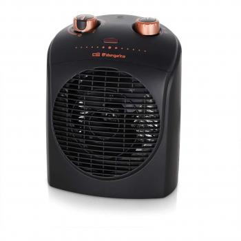 Orbegozo FH 5036 Calefactor eléctrico con termostato Regulable, 2200W de Potencia, 2 Posiciones de Calor y función Ventilador, Negro