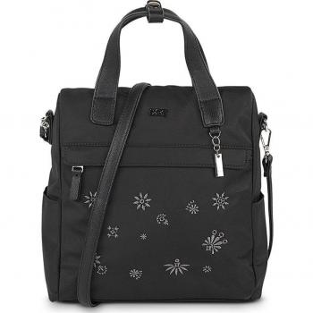 SKPAT Mochila Viena para Mujer Multifuncional 314377 Color Negro con Cremallera