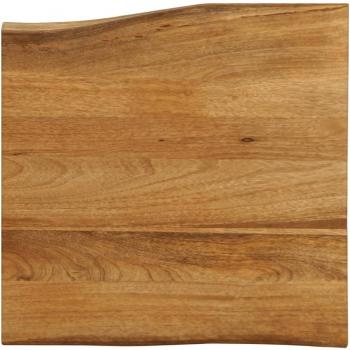 Tablero de mesa borde natural madera maciza mango 80x80x2,5 cm Marrón