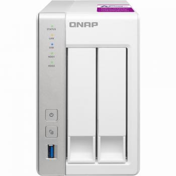 QNAP TS-231P2 4GB RAM 2-Bay SATA White NAS Tower with Annapurna Labs Processor, Ethernet, RAID Support (0, 1, JBOD), File System Support (FAT32,HFS+,