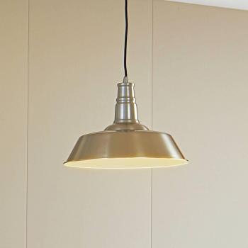 Lámpara colgante Laylan de metal en níquel y blanco, Ø 36 cm, regulable para salón y comedor