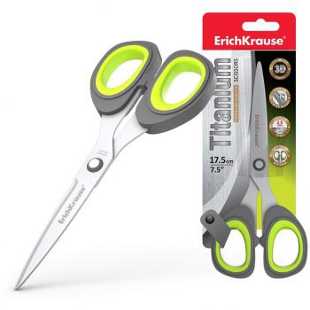 Erichkrause Tijeras Titanium 17.5cm Cuchillas de Titanio Alta Eficiencia de Corte Resistente a la Corrosión Color Negro