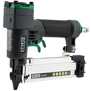 SALKI CSK P06 - Clavadora y Grapadora Neumática para Carpintería, Compatible con Clavos PIN 0,6 de 12 a 35mm