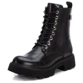 Botín XTI 142977 negro, Botines de mujer con cierre de cremallera y cordones, Cierre de Cremallera para Mujer, Color: Negro, Talla: 41