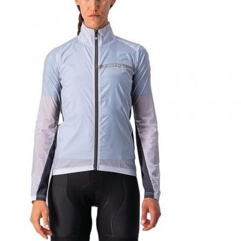 Chaqueta cortavientos fina para mujer Castelli Squadra Stretch plateado gris oscuro - L