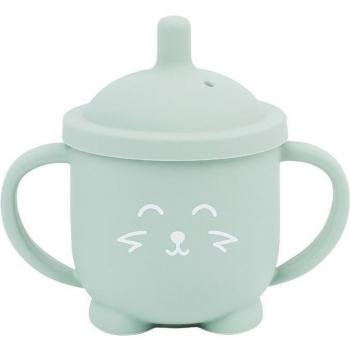 Babymoov Isy Cup Taza de Aprendizaje con Pajita de Silicona Diseño Zorro +6 Meses 1 Unidad