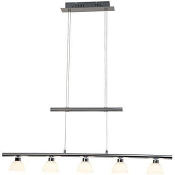 Lámpara Colgante LED Tonja 5 Focos Cromada/Blanca, 5x 5W, 285 lm, Altura Ajustable