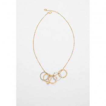 Gold Chain Necklace with Rings OS